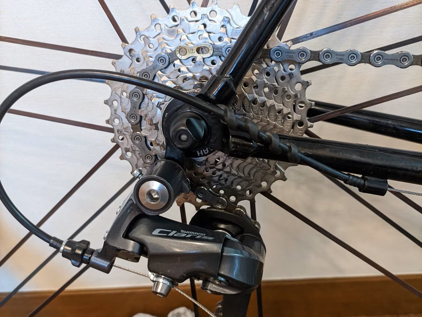 8速用Clarisで旧10速の11-32Tを引く(RD-R2000-GS)